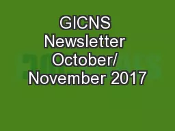 GICNS Newsletter October/ November 2017