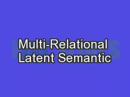 Multi-Relational Latent Semantic
