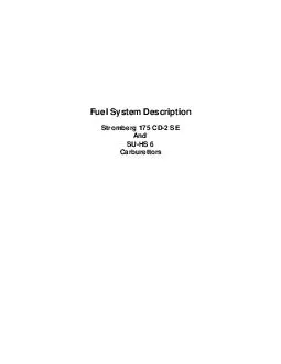 Fuel System Description Stromberg  CD SE And SUHS  Car