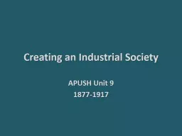 Creating an Industrial Society