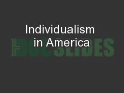Individualism in America