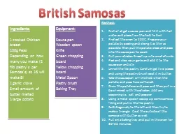 British  Samosas Ingredients: