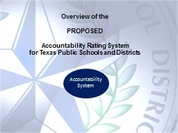 1 Accountability System Overview of the