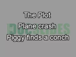 The Plot Plane crash Piggy finds a conch