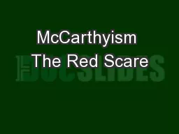 McCarthyism The Red Scare