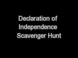Declaration of Independence Scavenger Hunt