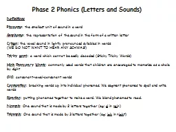 Phase 2 Phonics (Letters and Sounds)