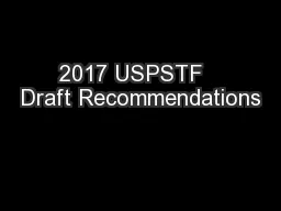 2017 USPSTF   Draft Recommendations