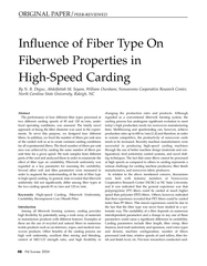 Influence of fiber type on fiber web properties in high speed carding
