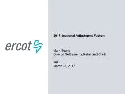 2017 Seasonal Adjustment Factors