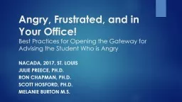 Angry, Frustrated, and in Your Office!
