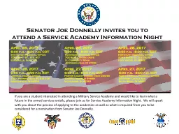 Senator Joe Donnelly invites you to