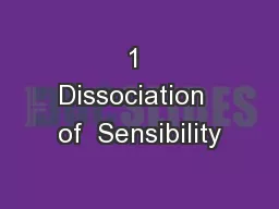 1 Dissociation  of  Sensibility
