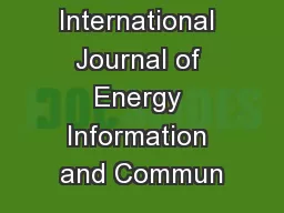 International Journal of Energy Information and Commun