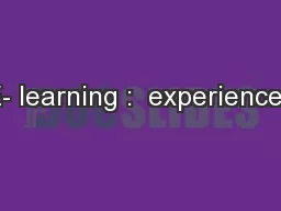 E- learning :  experiences
