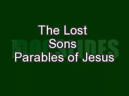 The Lost Sons Parables of Jesus