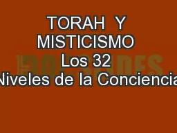 TORAH  Y MISTICISMO Los 32 Niveles de la Conciencia