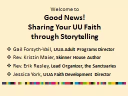 Welcome to Good News! Sharing Your UU Faith