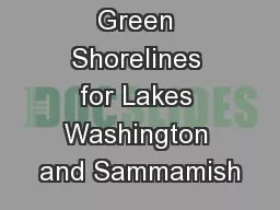 Green Shorelines for Lakes Washington and Sammamish
