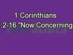 1 Corinthians  11:2-16 