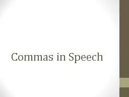 Commas in Speech When to use commas in direct speech.