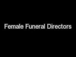 Female Funeral Directors
