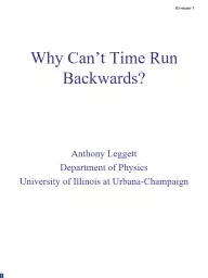 Why Can’t Time Run Backwards?