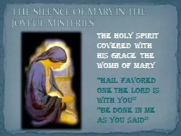 THE SILENCE OF MARY IN THE