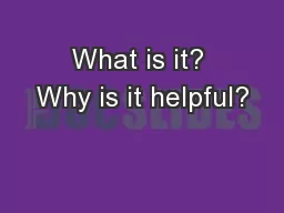 What is it? Why is it helpful?