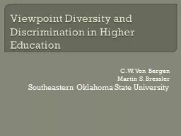 Viewpoint Diversity and Discrimination in Higher Education