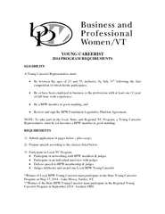 YOUNG CAREERIST  PROGRAM REQUIREMENTS ELIGIBILITY A Yo