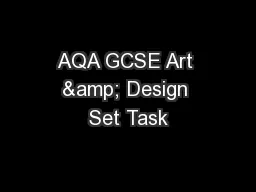 AQA GCSE Art & Design Set Task