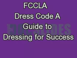 FCCLA   Dress Code A Guide to Dressing for Success