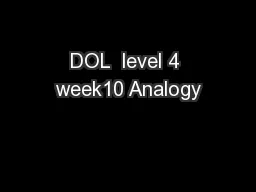 DOL  level 4 week10 Analogy
