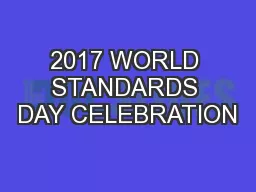 2017 WORLD STANDARDS DAY CELEBRATION
