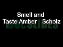 Smell and Taste Amber   Scholz