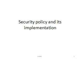 Security policy and its implementation