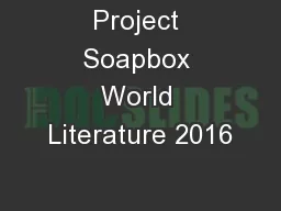 Project Soapbox World Literature 2016