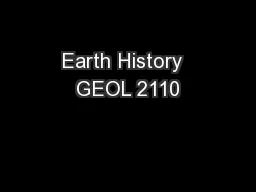 Earth History  GEOL 2110