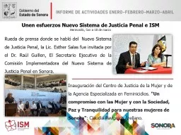 Rueda de prensa donde se habló del  Nuevo Sistema de Justicia Penal, la Lic. Esther Salas