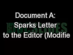 Document A: Sparks Letter to the Editor (Modifie