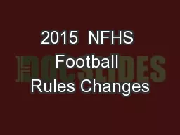 2015  NFHS Football Rules Changes