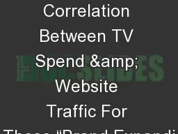 There Is A Definitive Correlation Between TV Spend & Website Traffic For These “Brand Expandi