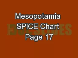 Mesopotamia SPICE Chart Page 17
