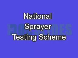 National Sprayer Testing Scheme