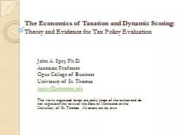 The Economics of Taxation and Dynamic Scoring:
