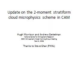 Update on the 2-moment  stratiform