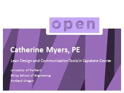 Catherine Myers, PE University of Portland