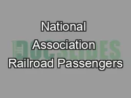 National Association Railroad Passengers