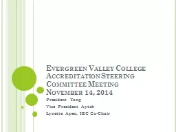 Evergreen Valley College Accreditation Steering Committee Meeting